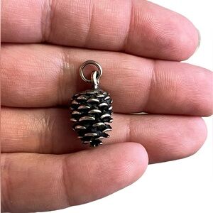 James Avery Retired Sterling Silver Pinecone Charm Pendant 925 Winter